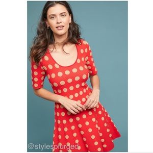 NWT Vintage ANTHRO Tonal Polka Dot Dress size small